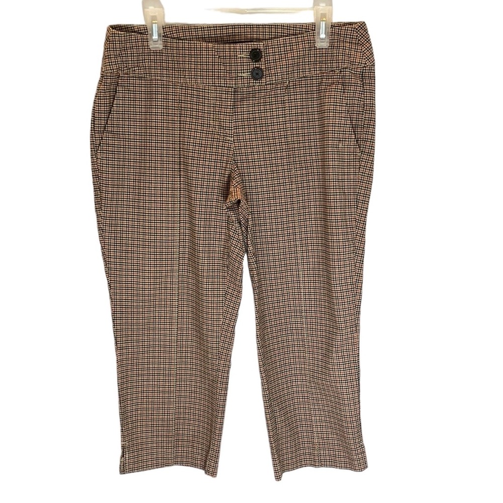 Tommy Hilfiger cropped checked plaid pants, red black size 6